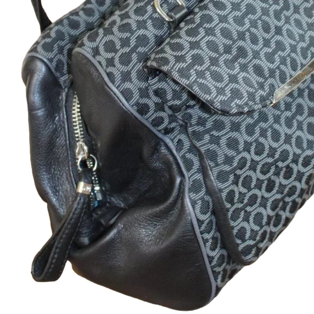 COACH Madison Madeline Black W/Gray Signature Small “C” Canvas East West… - Picture 6 of 13